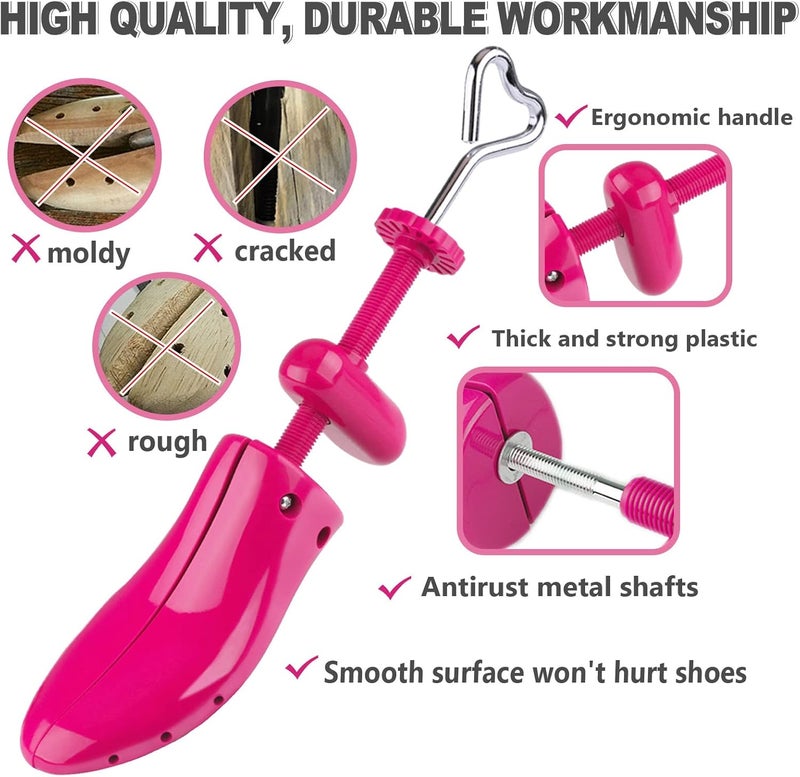 Fabulas Shoe Stretcher Women, 4-Way Adjustable Shoe Expander Widener Plastic Shoes Tree Shape for Wide Feet - Image 2